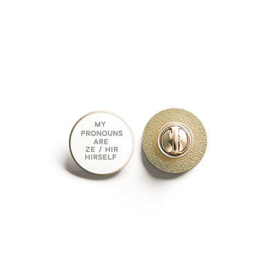 My Pronouns are Ze / Hir / Hirself Pin Badge | Pronoun Button | Gender Neutral | Queer Pin
