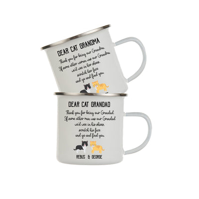 Personalized Cat Grandma & Grandad Mug Set |  Gift for Cat Grandparents From The Cat
