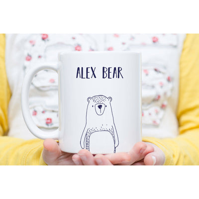 Custom Name Bear Mug | Latte and Enamel Camping Mug Options