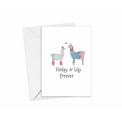 Llama Love Card | Engagement Wedding I Love You | Personalised