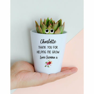 Thank You For Helping Me Grow | Personalised Planter, Plant and Repotting Kit
