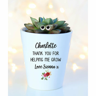 Thank You For Helping Me Grow | Personalised Planter, Plant and Repotting Kit