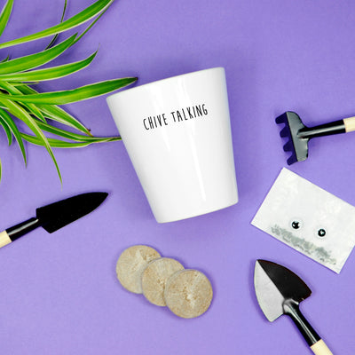 Chive Talking Funny Pun Plant Pot | Grow Your Own Kit | Houseplant Gift