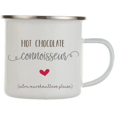 Hot Chocolate Enamel Mug | Chocolate Connoisseur | Camping Mug