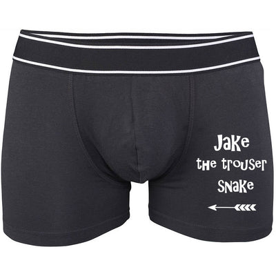 Jake The Trouser Snake, Personalized Boxer Shorts, Funny Adult Gift, Groom Boxers, Weddings, Gifts For Him, Wedding, Funny Pants, Sexy Gift
