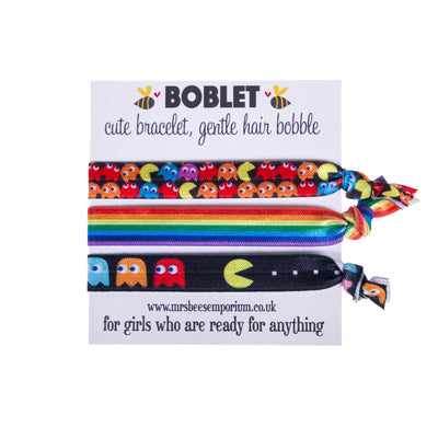 Double Pacman Boblets | Hair Tie Band Bracelet | Gamer Gifts For Her | for Girls Women Teens