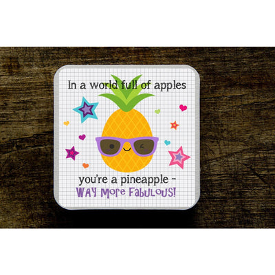 Fabulous Pineapple Coaster | Tropical Coaster | You're Fabulous | Thank You Gift | I Miss You | Teacher Gift