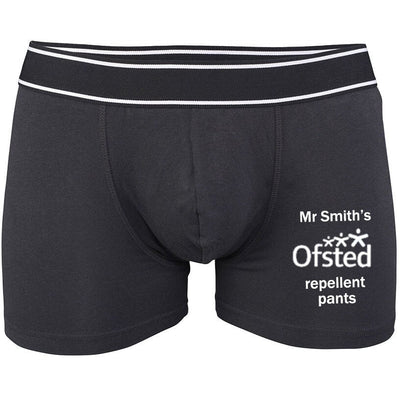 Funny OFSTED Repellent Boxer Shorts | Male Teacher Gift | Teacher Thank You | Headteacher Gift | Funny Underwear