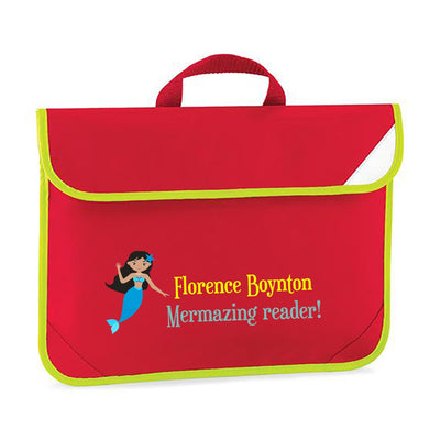 Mermaid School Book Bag | 1st Day of School | Personalised Bookbag | Kids Bookbag | Back To School | Embroidered Book Bag
