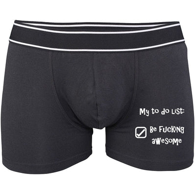 To Do List Boxer Shorts | Funny Mens Underwear | Sexy Gift | Boyfriend Husband