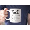 Fuck Mug Choose Your Mood | Washable Check Box Sweary Mug | Mature Adult Mugs | Funny Sassy Mug