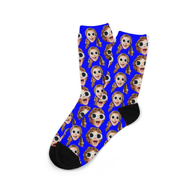 Googly Eye Face Socks | Customized Socks | Funny Photo Socks | Funny Kids Socks in Baby and Child Sizes | Sneaker Socks