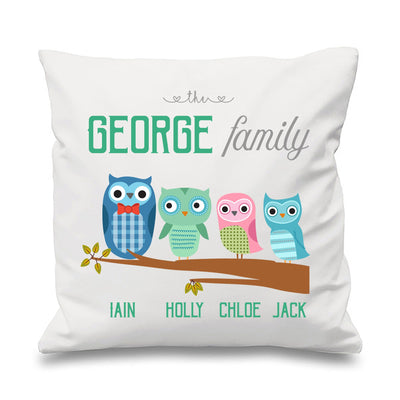 Pillow Family | Family Name Owl Cushion | Family Names Pillow | Family Name Throw Pillow | Last Name Pillow | Fathers Day From Daughter Son