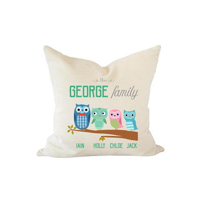 Pillow Family | Family Name Owl Cushion | Family Names Pillow | Family Name Throw Pillow | Last Name Pillow | Fathers Day From Daughter Son