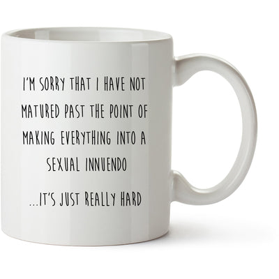 It's Really Hard Mug, Sexual Innuendo, Double Entendre Gift, Funny Mug, Available in Latte Mug and Enamel Camping Mug Options