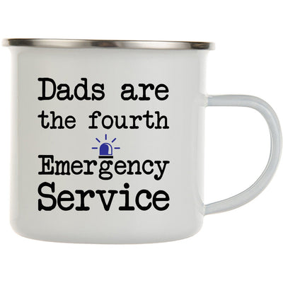 Dads Are The 4th Emergency Service Mug | Step Dad Gift | Latte and Enamel Camping Mug Options