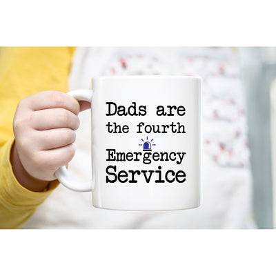 Dads Are The 4th Emergency Service Mug | Step Dad Gift | Latte and Enamel Camping Mug Options