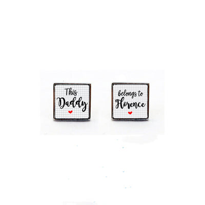 This Daddy Belongs To | Customised Cufflinks for Dads | Personalized Cuff Links for Daddy | Gift From Child