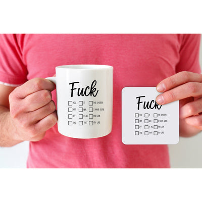 Fuck Mug Choose Your Mood | Washable Check Box Sweary Mug | Mature Adult Mugs | Funny Sassy Mug