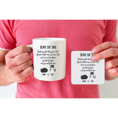 Personalized Cat Dad Mug, Custom Cat Coffee Mug Gift for Cat Dad, Funny Cat Lovers Gift, Christmas Gift From The Cat
