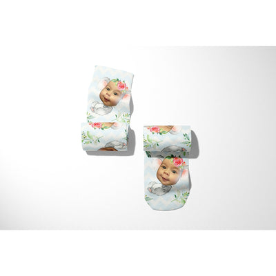 Cute Koala Face Socks | Personalized Photo Socks | Sneaker Socks | Trainer Socks | Baby Socks | Kids Socks | Fathers Day Gift