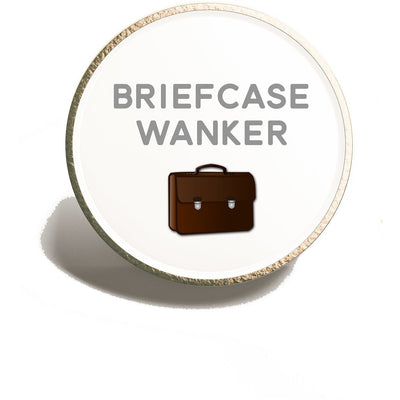 Briefcase Wanker | Lapel Pin | Funny Adult Pin | The Inbetweeners