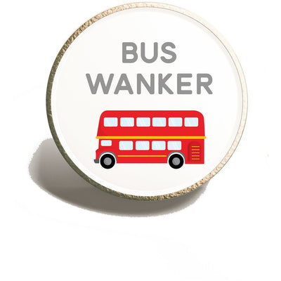 Bus Wanker Lapel Pin | Funny Adult Pin | Gift Exchange | Public Transport | The Inbetweeners