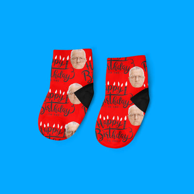 Happy Birthday Face Sock | Personalized Socks | Customized Socks | Funny Photo Socks for Men, Women and Kids