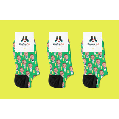 Funny Football Photo Socks | Custom Printed Socks | Face Socks | Funny Personalized Socks | Footie Socks