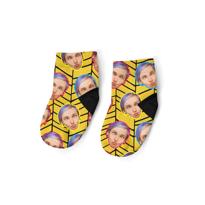 Mustard Photo Socks | Custom Printed Socks |  Face Socks | Funny Personalized Socks
