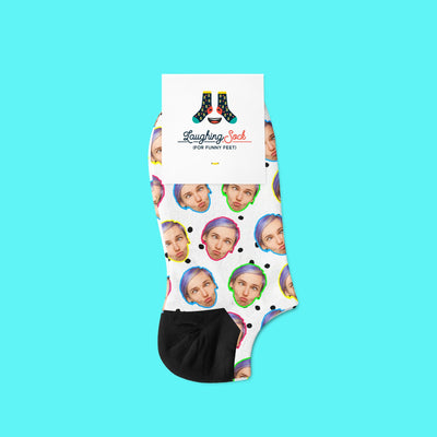 Neon Photo Socks | Custom Printed Socks | Face Socks | Funny Personalized Socks