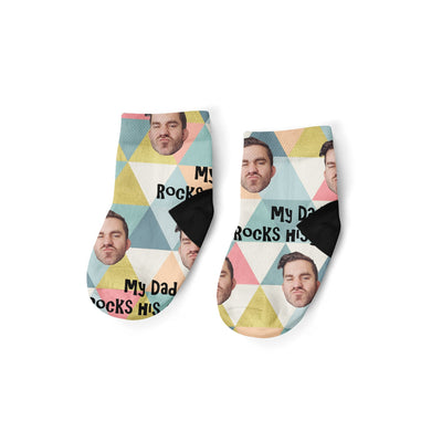 My Dad Rocks His Socks Photo Socks | Custom Printed Socks |  Face Socks | Funny Personalized Socks