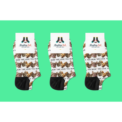 Pets Photo Socks | We Love You | Custom Printed Socks |  Face Socks | Funny Personalized Socks | Cat Mom Cat Mum | Dog Mom Mum