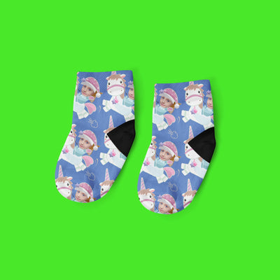 Unicorn Face Socks | Funny Cute Photo Socks |Custom Printed Socks | Socks For Girls