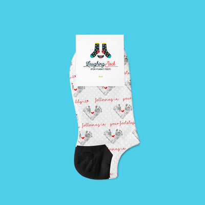 Following In Your Footsteps Mommy | Custom Face Socks | Personalized Photo Socks | Baby Footprint | I Love Mummy | New Mom Gift