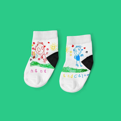 Kids Drawing Socks | Custom Printed Socks |  Face Socks | Personalized Childrens Art Socks