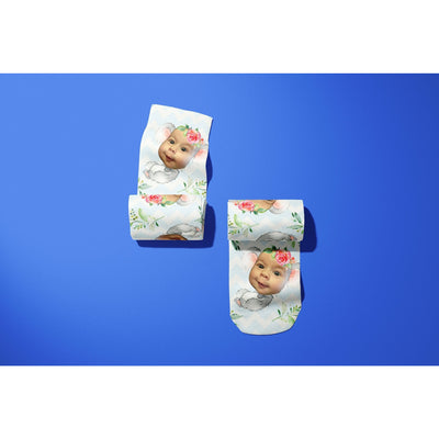 Cute Koala Face Socks | Personalized Photo Socks | Sneaker Socks | Trainer Socks | Baby Socks | Kids Socks | Fathers Day Gift