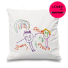 Kids Drawing Pillow, Children's Drawing Cushion, Mum Dad Birthday, Personalised Cushion Grandparents Gift