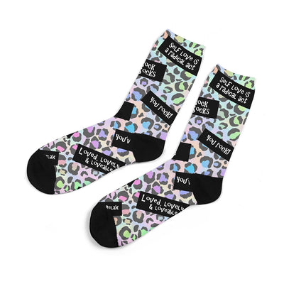 Punk Rock You Are Loved Socks | Self Care Gift | Body Positive | Can Be Personalised