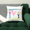 Kids Drawing Pillow, Children's Drawing Cushion, Mum Dad Birthday, Personalised Cushion Grandparents Gift