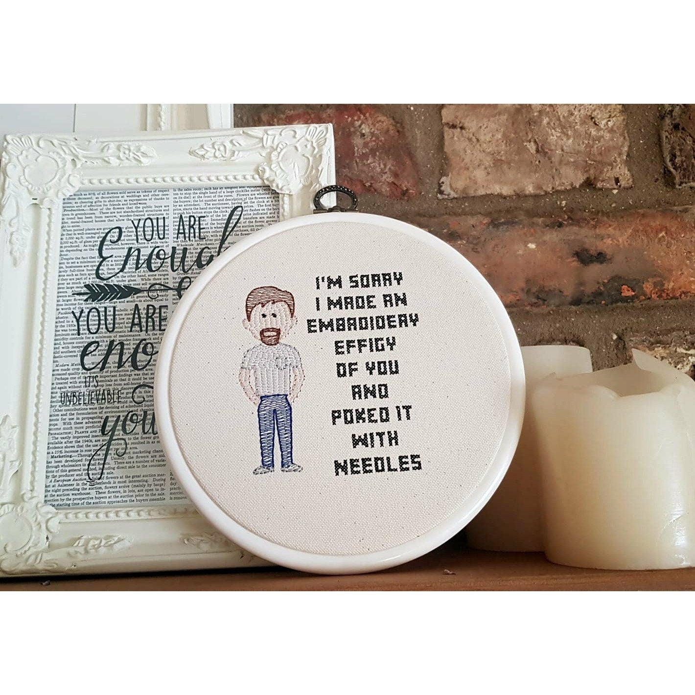 Subversive Cross Stitch, Embroidery Hoop Frame, Personalized